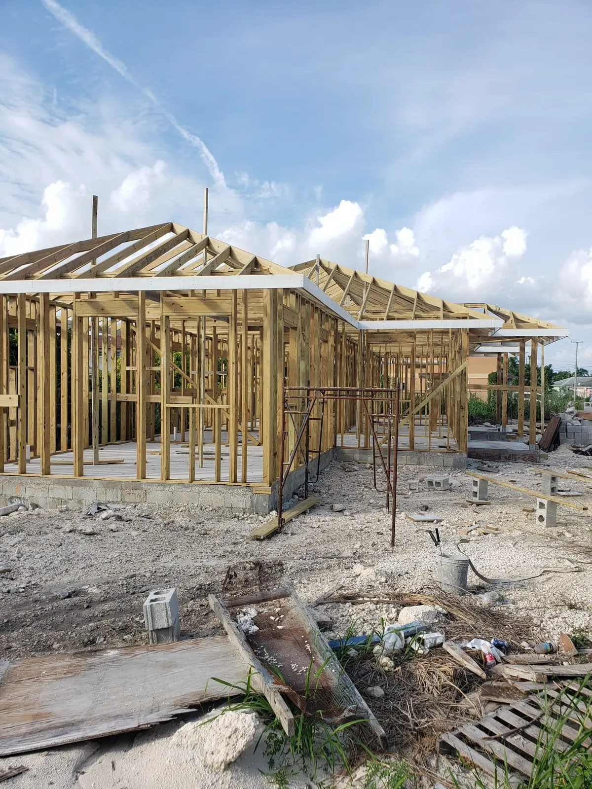 Roof trusses and scaffolding